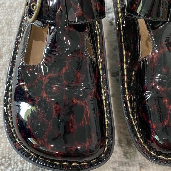 Women’s Algeria Black Tortoise Patent Leather PG Lite Clogs Mules Shoes 5/35 - Picture 2 of 10